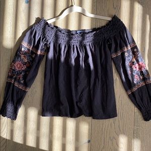 Flowery long sleeve shirt